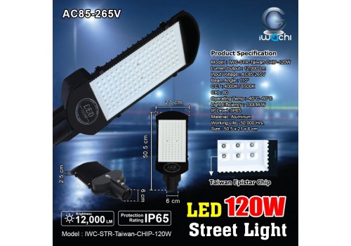 IWC-STR-Taiwan-CHIP-120W โคมไฟถนน รุ่น Taiwan Epistar Chip